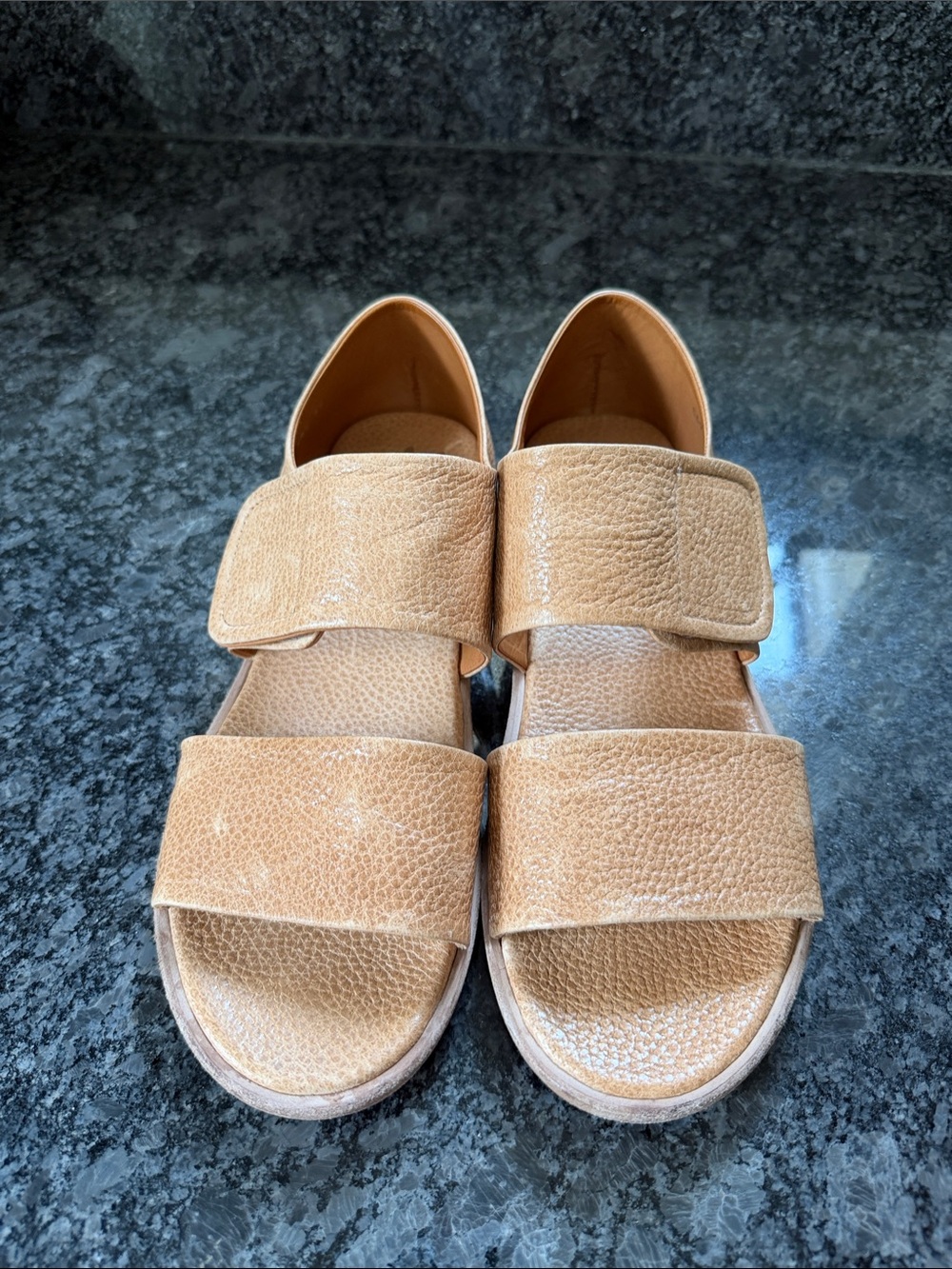 Women’s Tan Double-Strap Velcro Sandals size 39
